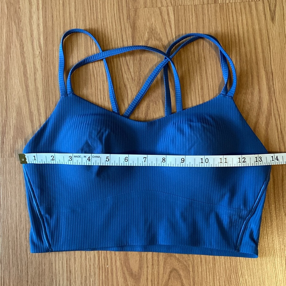 ❤️ Lululemon Like a Cloud Ribbed Longline Bra Size 8 Pitch Blue NWOT - Picture 6 of 7